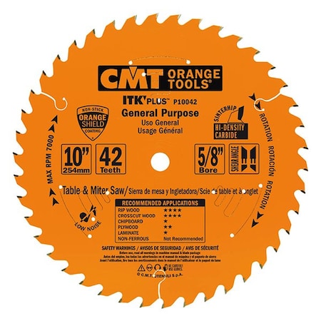 Cmt ITK Plus General Purpose Saw Blade, 12 x 42 Teeth, 10deg ATB+Shear with 1-Inch bore P12042